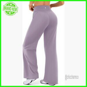 High Waist Wide Leg Yoga Pants with Pockets for Work Casual Travel